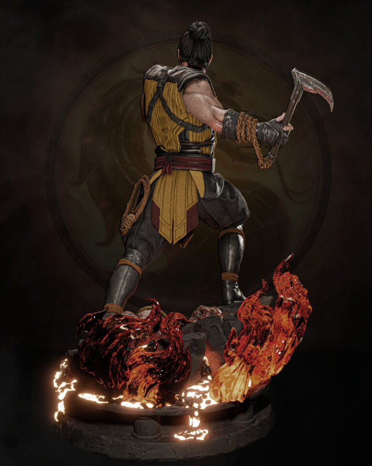 Scorpion 2 + Busto + Fire Version - Mortal Kombat - STL Files