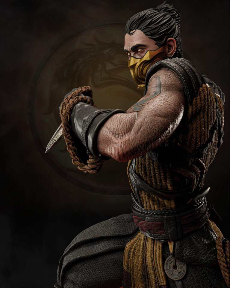 Scorpion 2 + Busto + Fire Version - Mortal Kombat - STL Files