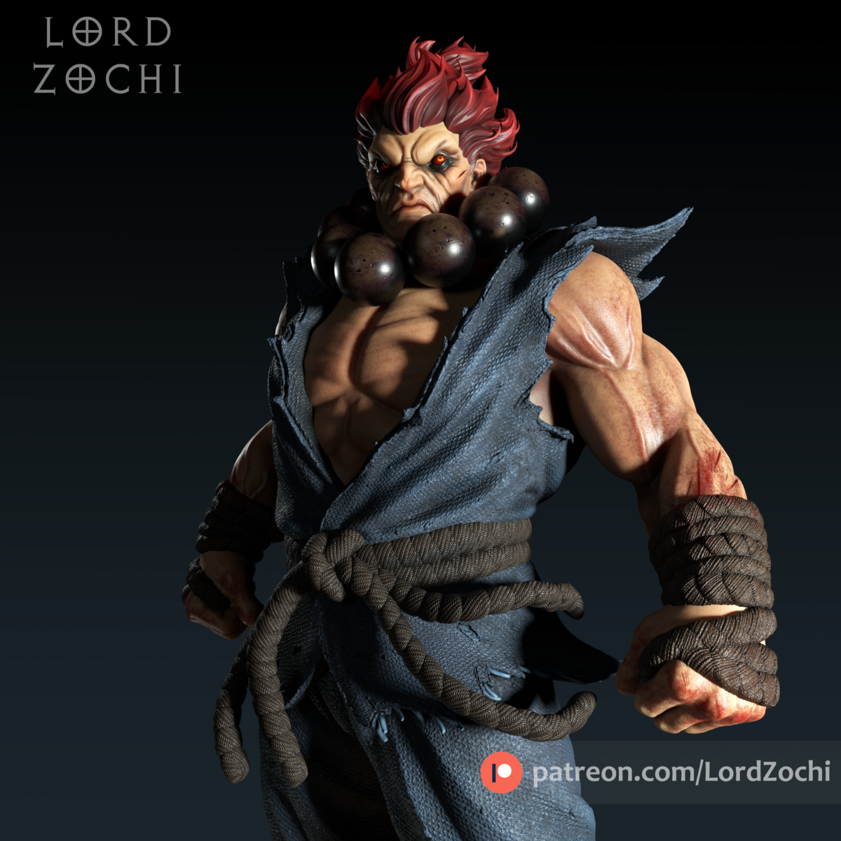 Akuma cuerpo a la mitad