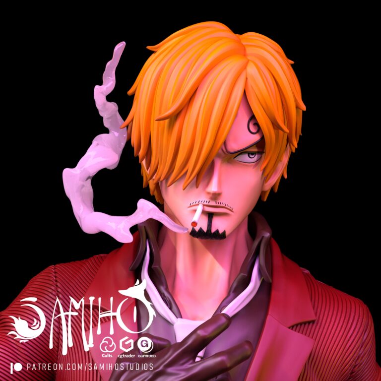 Sanji de cara fumando
