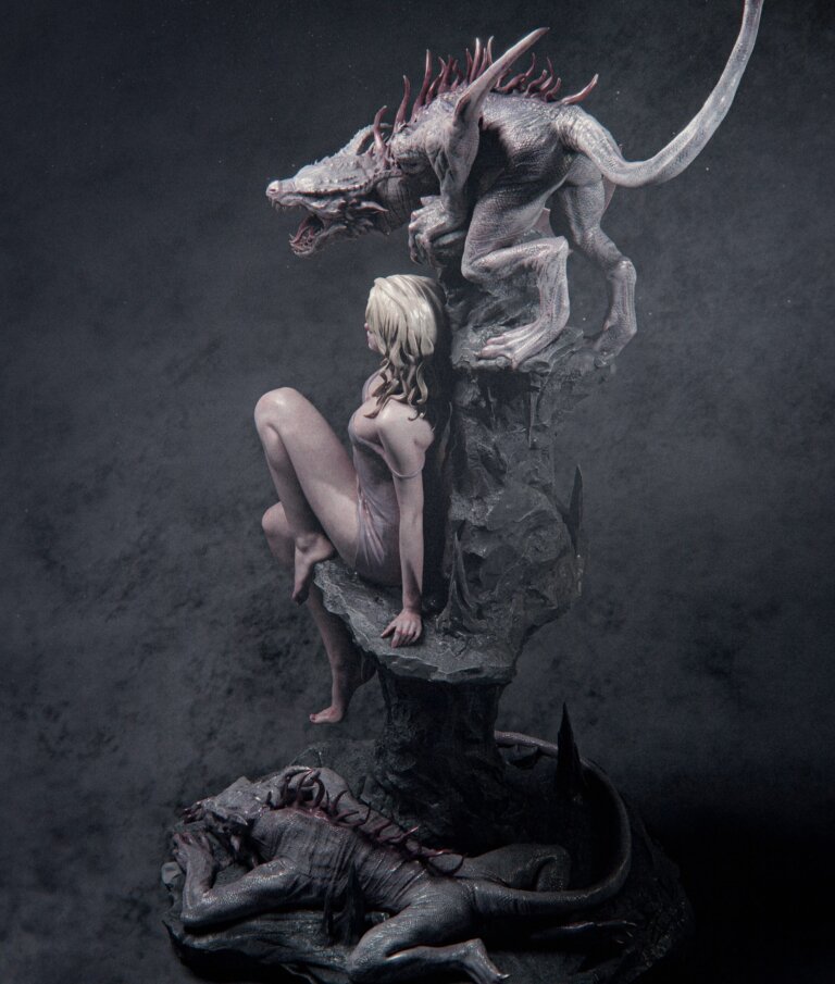 La Dama y el Dragón - Fantasy - STL Files - STL Forge