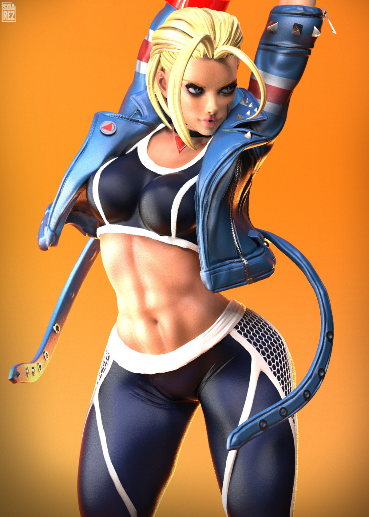 Cammy White cuerpo a la mitad