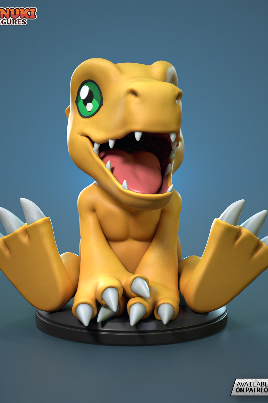 Agumon cuerpo completo sentado