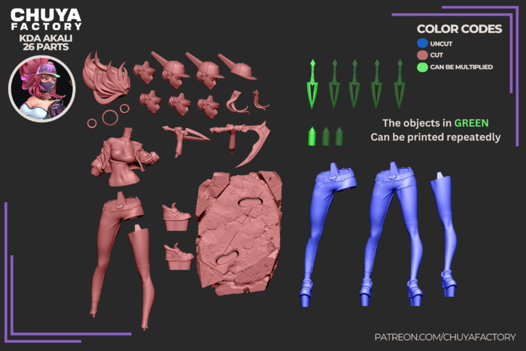 Akali K/DA - League of Legends - STL Forge