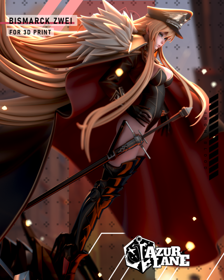 Bismarck Zwei + Bunny - Azur Lane - STL Files