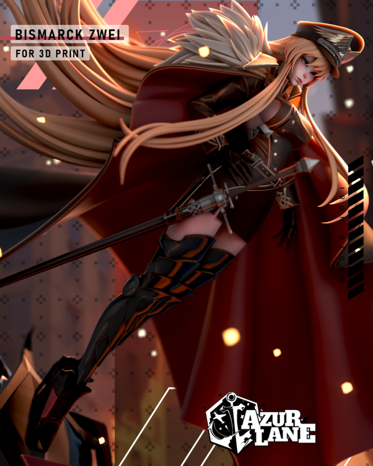 Bismarck Zwei + Bunny - Azur Lane - STL Files