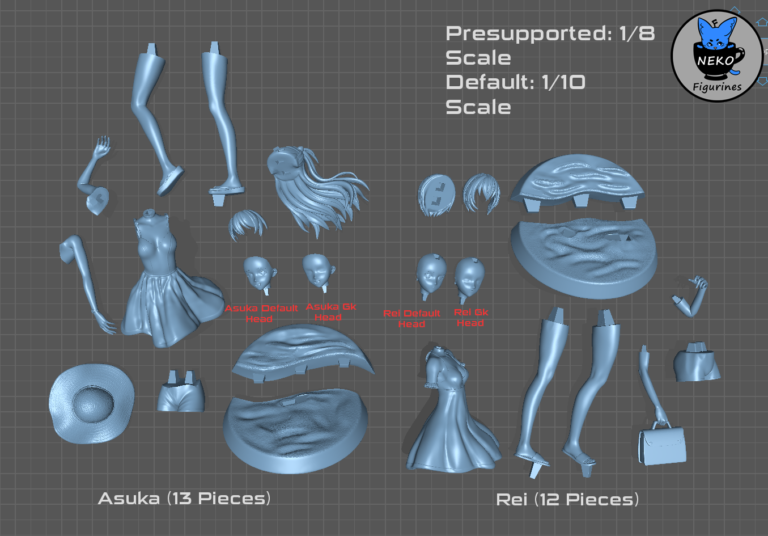 Rei x Asuka - Neon Genesis Evangelion - STL Files