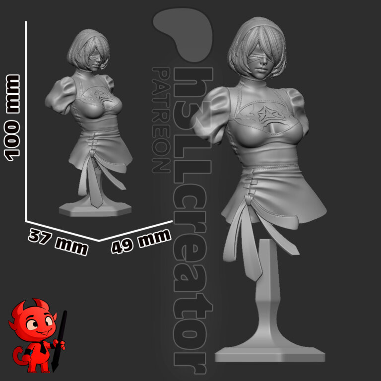 2B 3 + Bust - Nier - STL Files - STL Forge