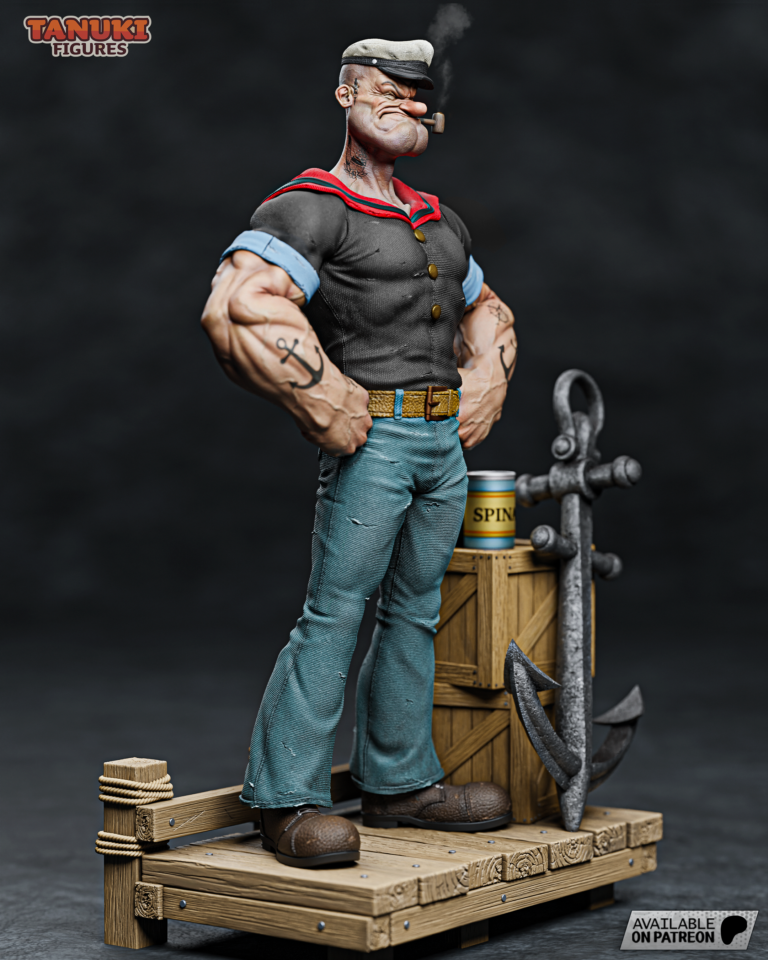 Popeye + Bust - Popeye - STL Files - STL Forge