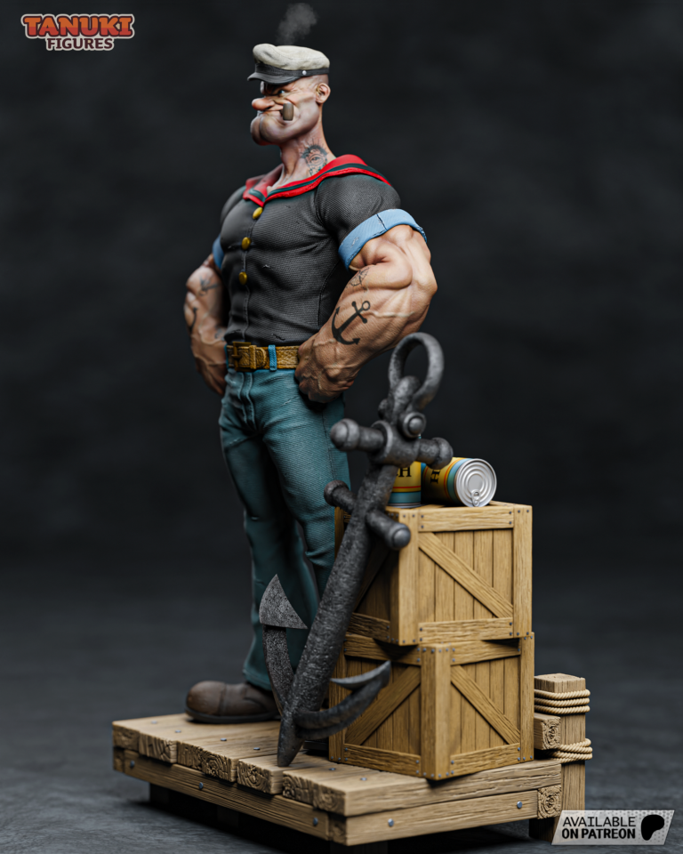 Popeye + Bust - Popeye - STL Files - STL Forge