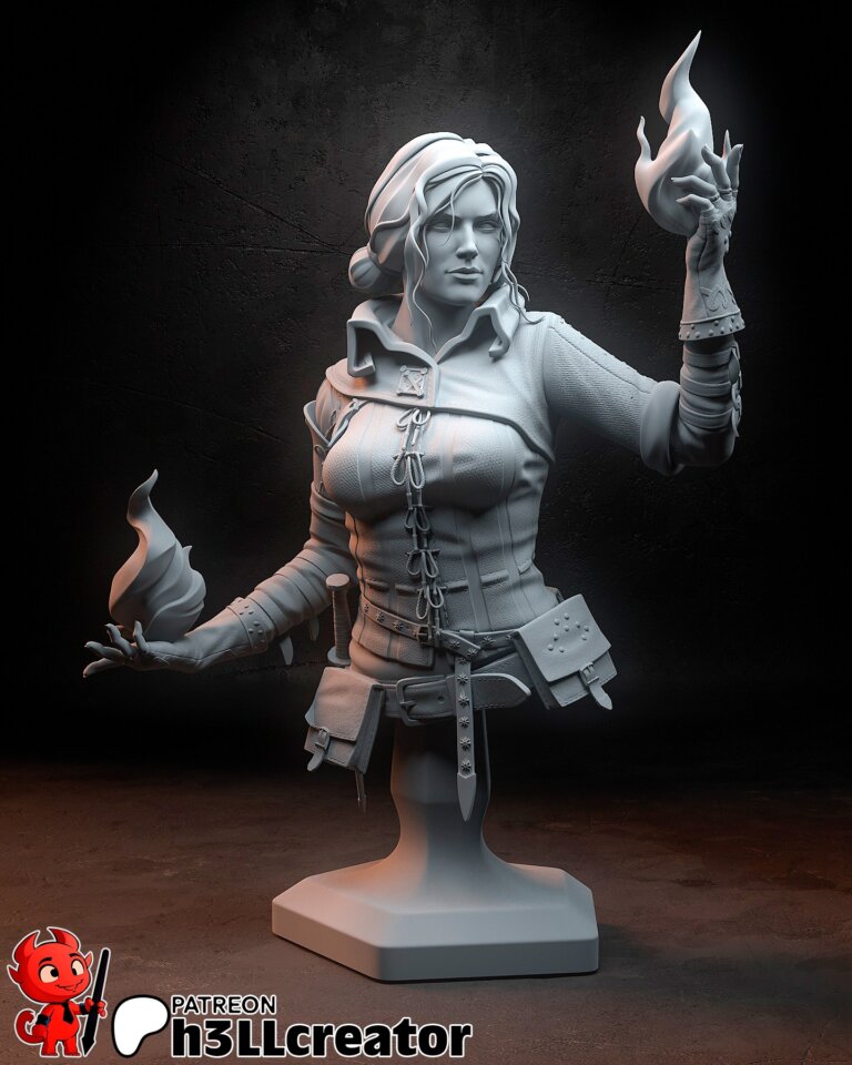 Triss Merigold + Busto - The Witcher - STL Files - STL Forge