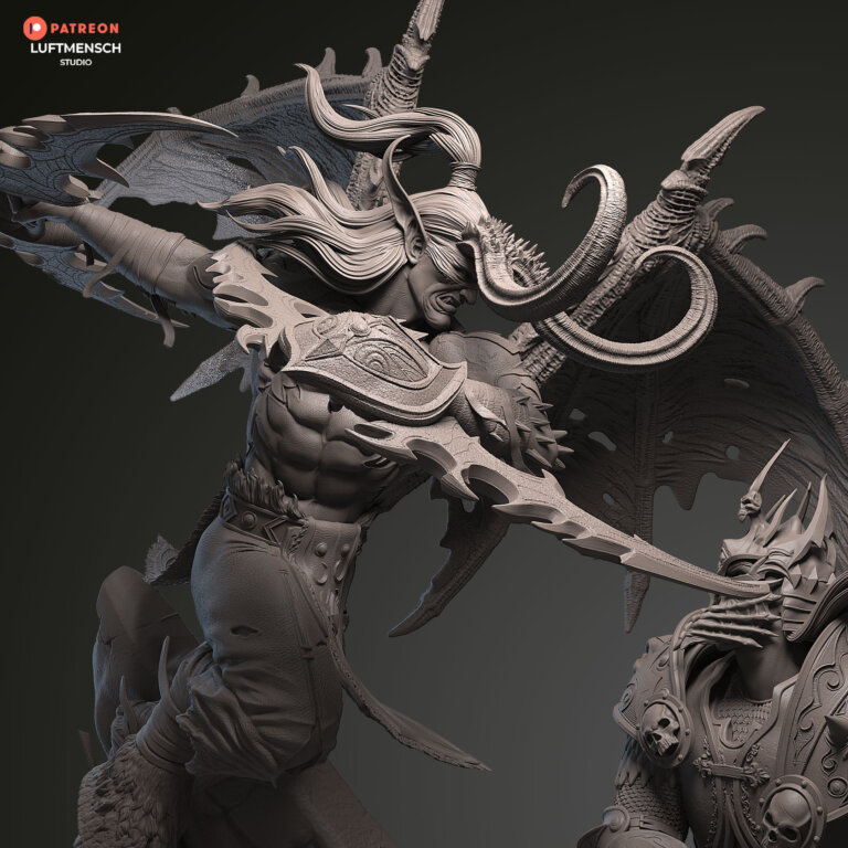 Illidan vs Arthas - Warcraft - STL Files - STL Forge