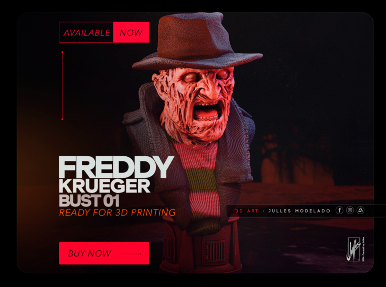 Freddy Krueger STL + Bust + Extras