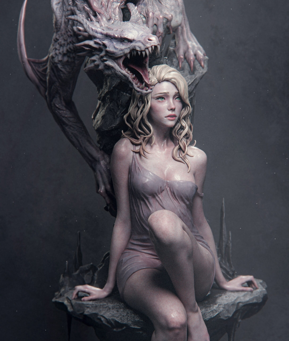 Dama y Dragón de cerca