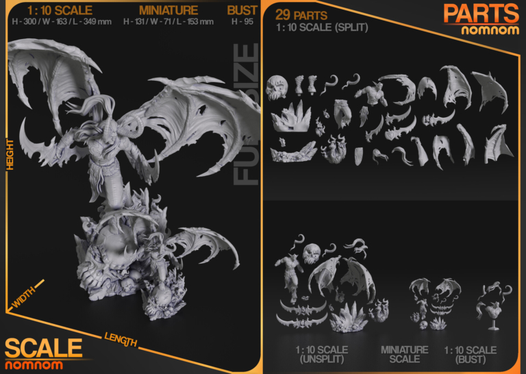 Illidan Stormrage 3 + Bust - Warcraft - STL Files