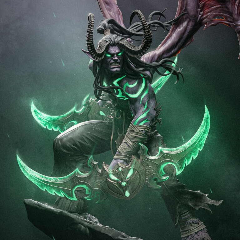 Illidan Stormrage 2 + Bust - Warcraft - STL Files - STL Forge