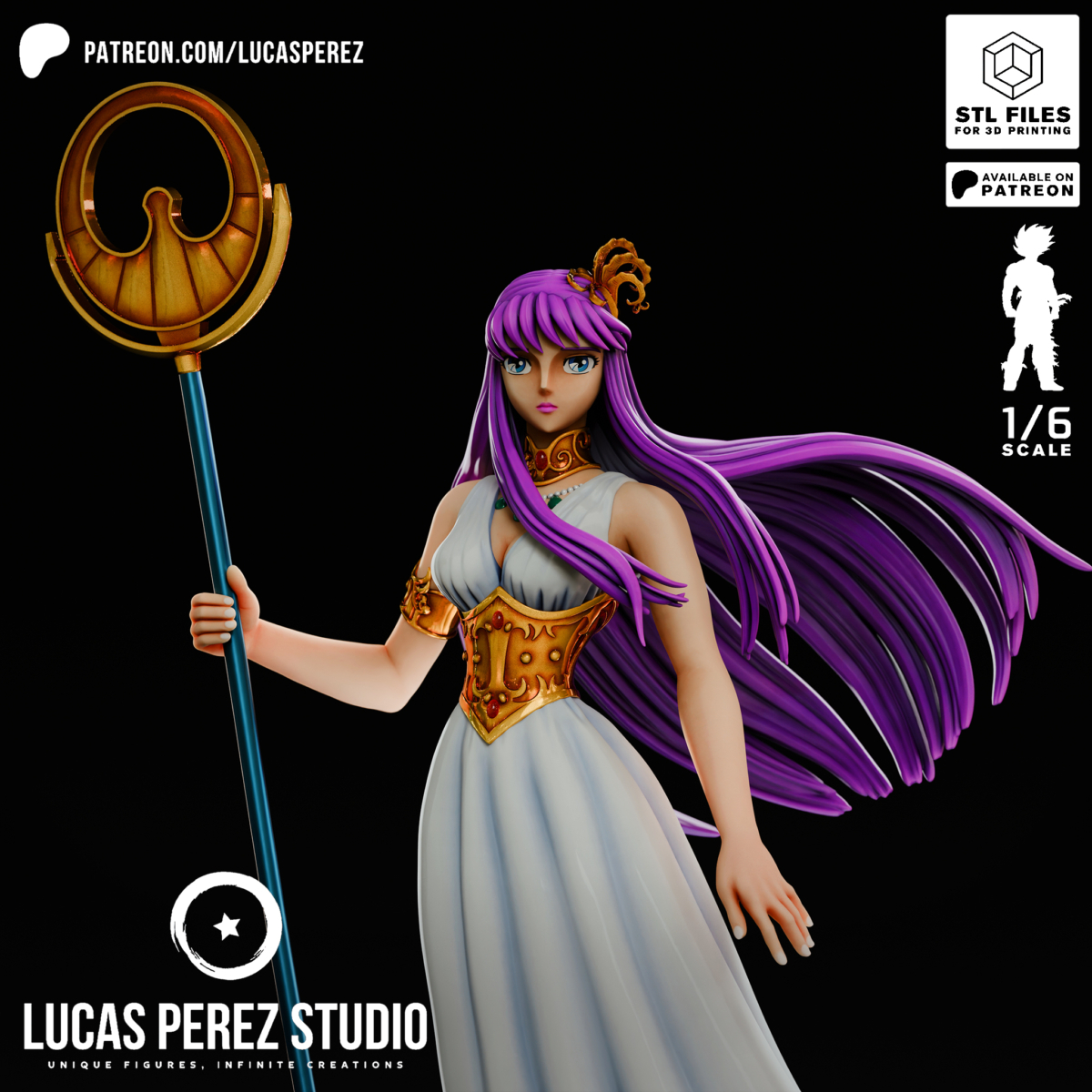 Modelo 3D de Athena de Saint Seiya en formato STL