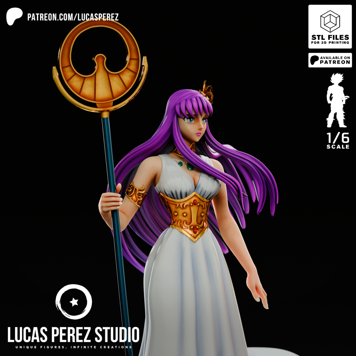 Modelo 3D de Athena de Saint Seiya en formato STL