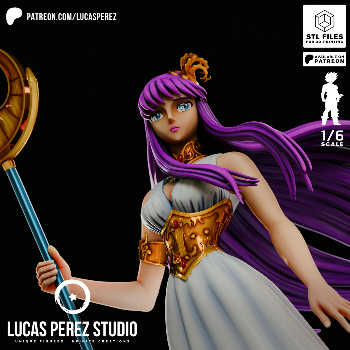 Modelo 3D de Athena de Saint Seiya en formato STL