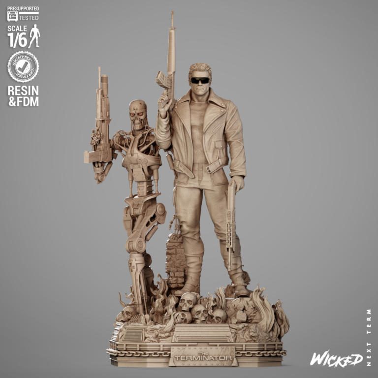 Terminator + T800 Diorama + Bust + Extras - STL Files