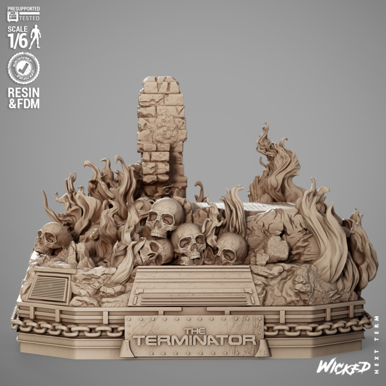 Terminator + T800 Diorama + Bust + Extras - STL Files