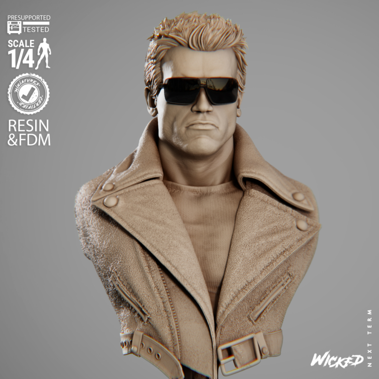 Terminator + T800 Diorama + Bust + Extras - STL Files