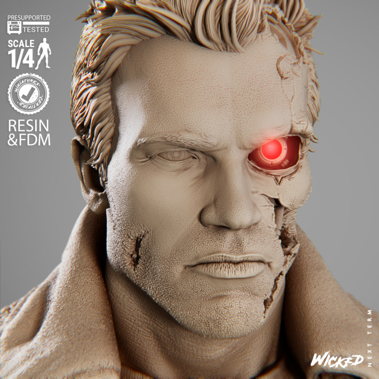 Terminator + T800 Diorama + Bust + Extras - STL Files