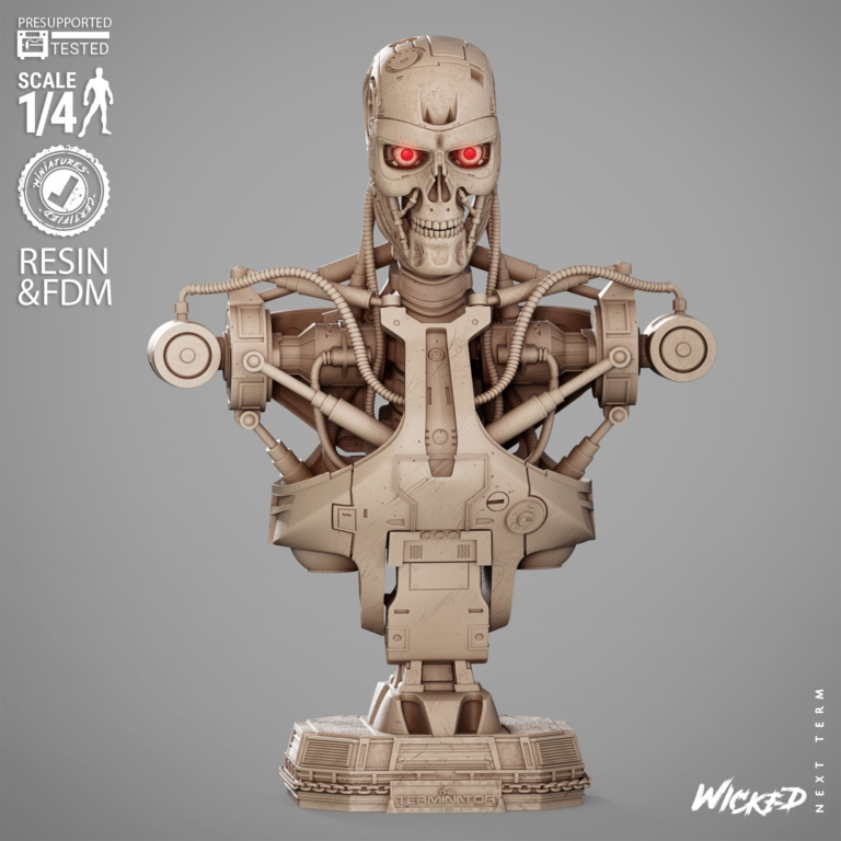 Terminator + T800 Diorama + Bust + Extras - STL Files