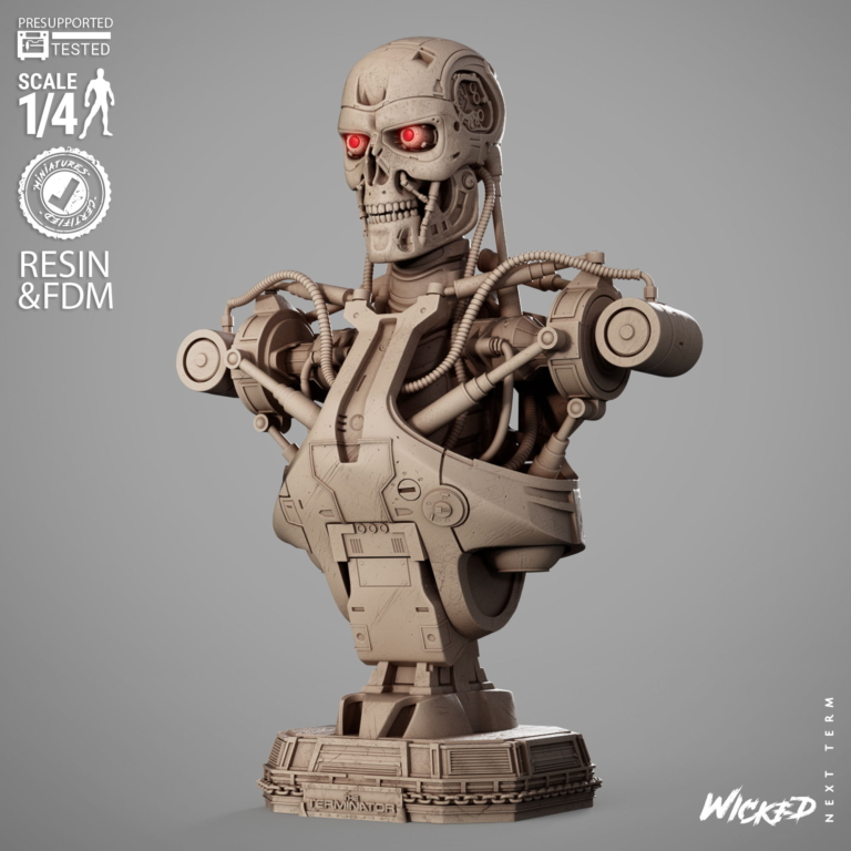 Terminator + T800 Diorama + Bust + Extras - STL Files