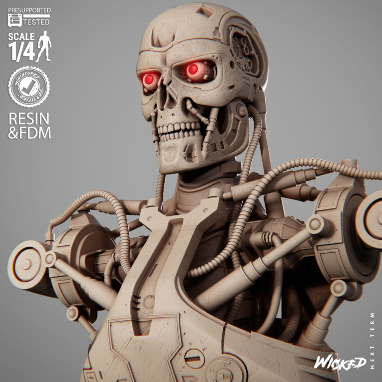 Terminator + T800 Diorama + Bust + Extras - STL Files