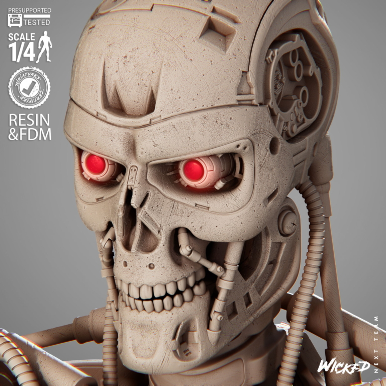 Terminator + T800 Diorama + Bust + Extras - STL Files