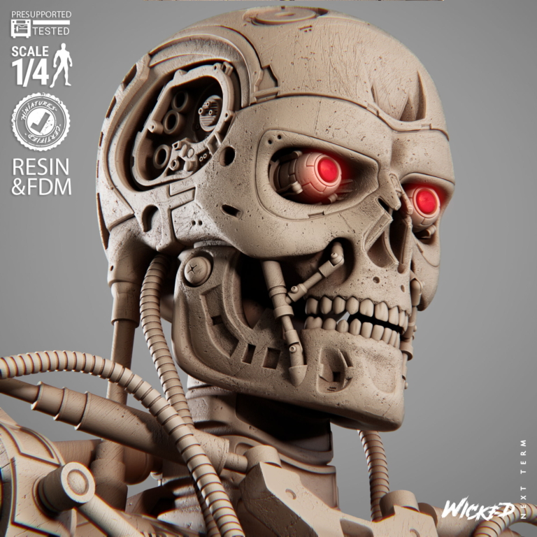 Terminator + T800 Diorama + Bust + Extras - STL Files