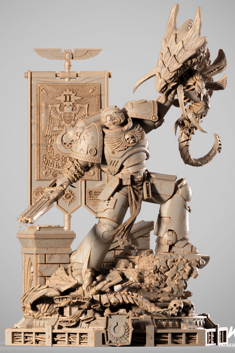 Demetrian Titus STL diorama full model with alien base – 1/6 scale