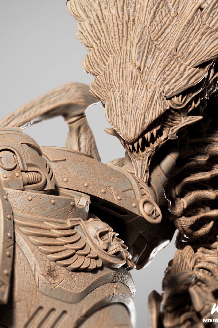 Ultramarine vs xenos battle sculpt – STL for 3D print