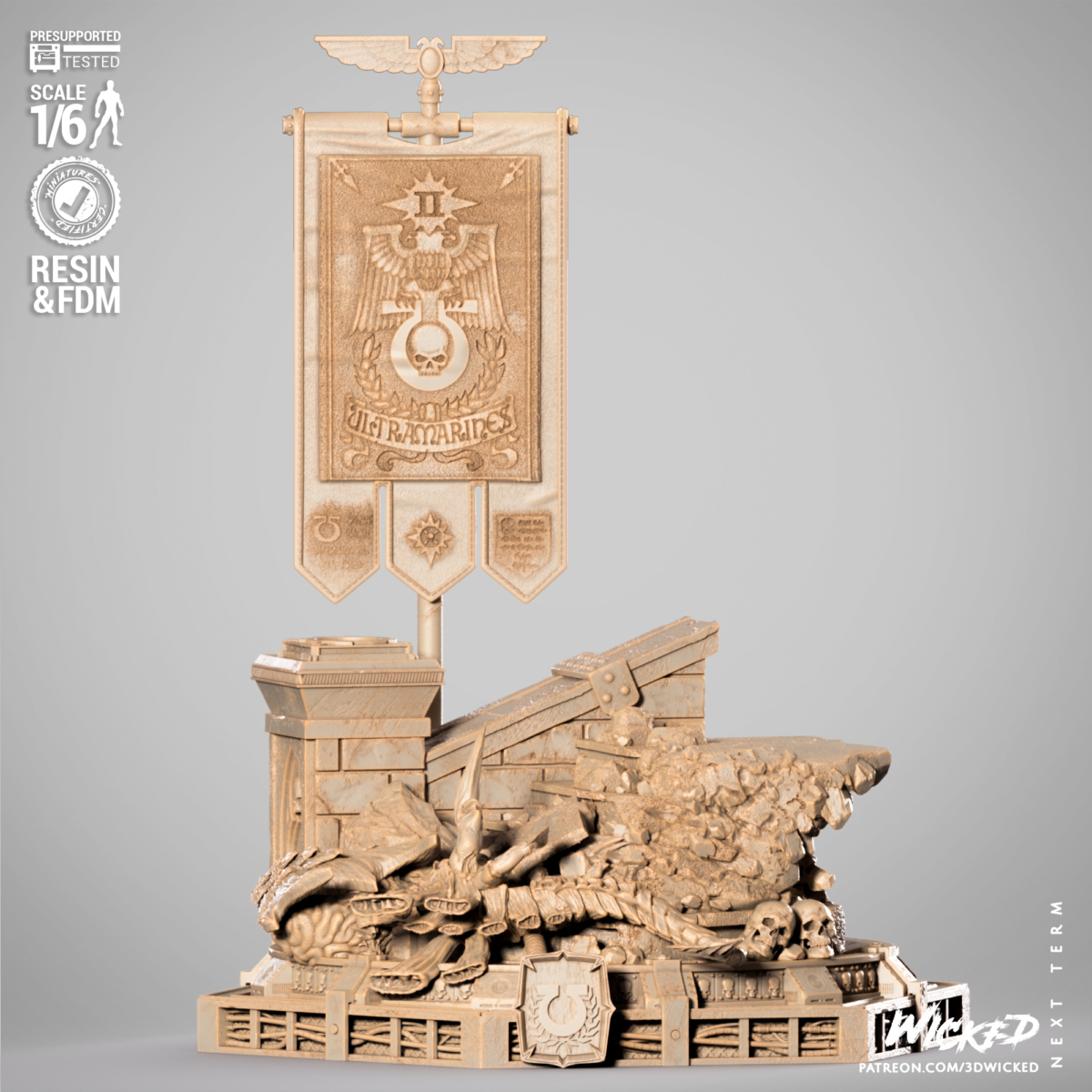 Demetrian Titus STL diorama full model with alien base – 1/6 scale
