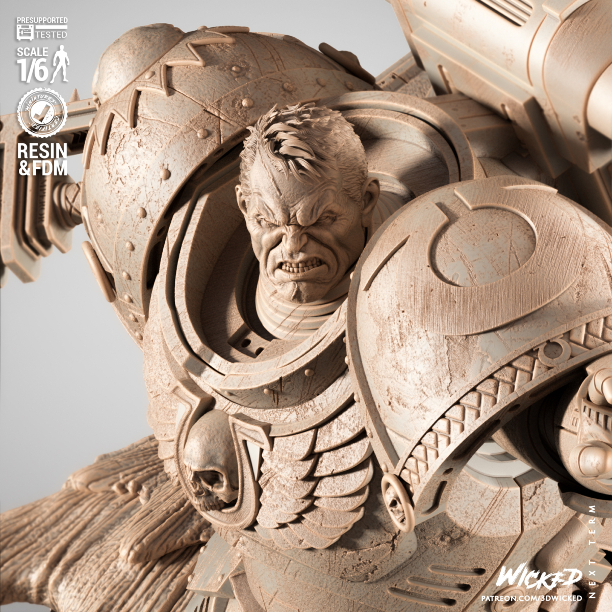 Demetrian Titus STL diorama full model with alien base – 1/6 scale