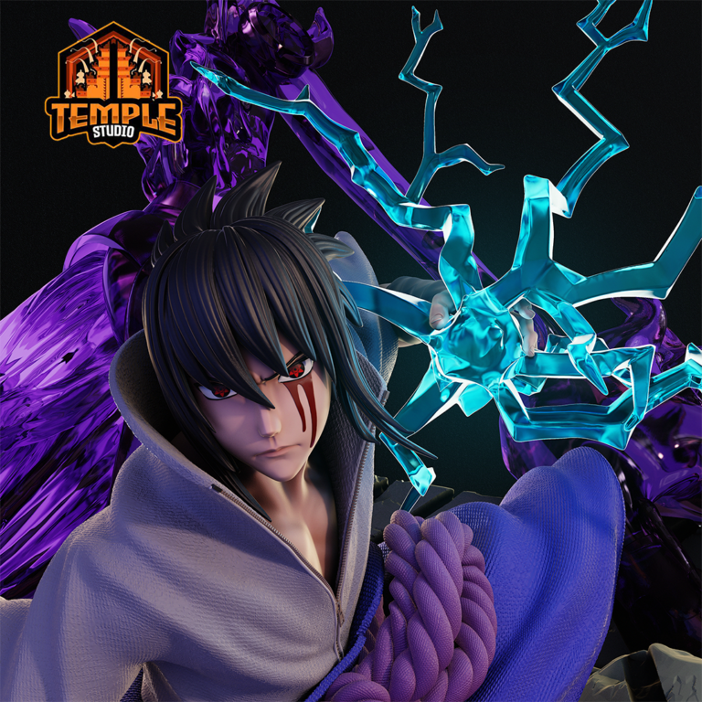 Close-up of Sasuke with Chidori and Susanoo – STL model