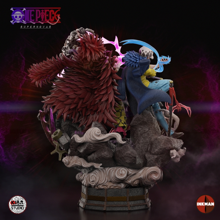 Luffy x Trafalgar x Eustass Diorama + Bases - One Piece - STL Files