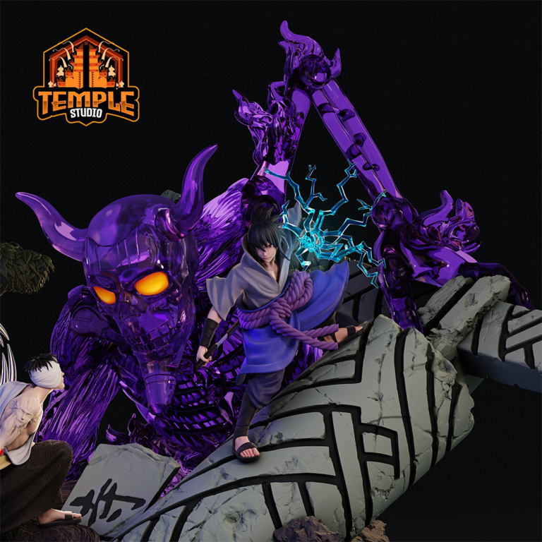 Sasuke vs Danzo STL diorama with Susanoo – Naruto Shippuden scene