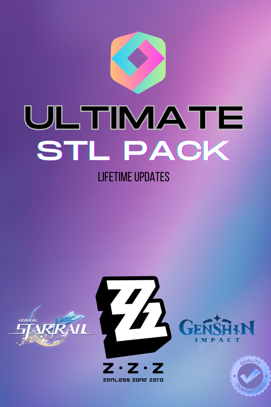 Cover del Ultimate Pack de Genshin, Zenless y Honkai en STL