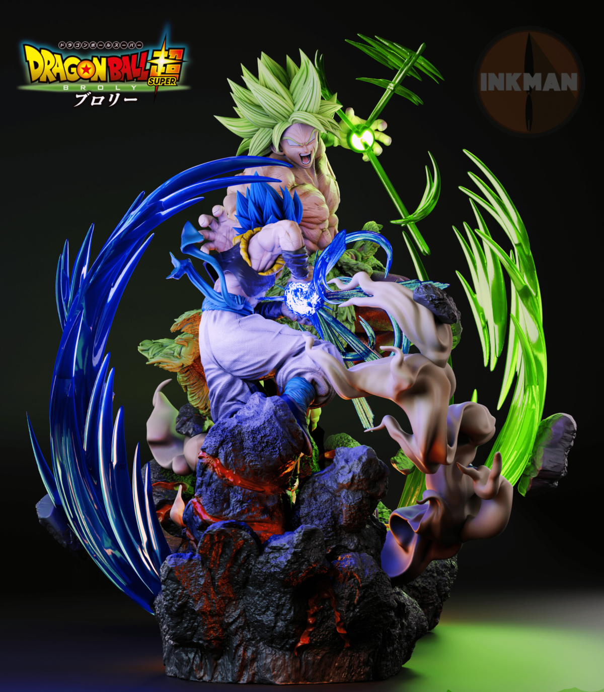 Gogeta Blue vs Broly Super Saiyan