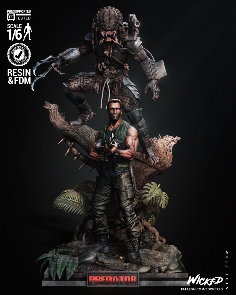 Predator & Dutch Diorama STL + Extras - Predator