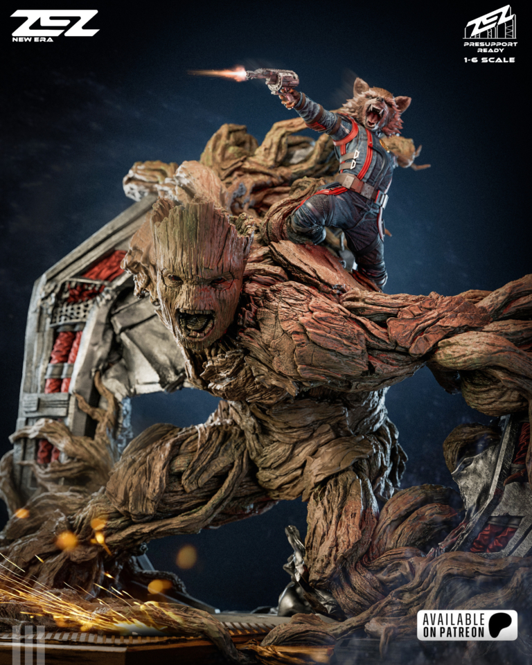 Groot and Rocket STL - Marvel