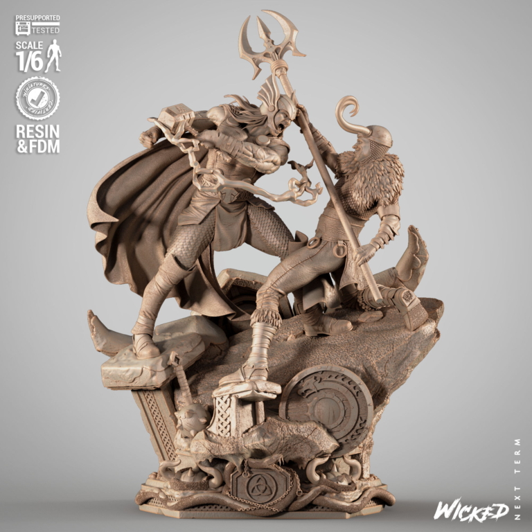 Thor vs Loki STL Diorama + Bust - Marvel