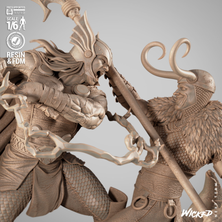 Thor vs Loki STL Diorama Cover