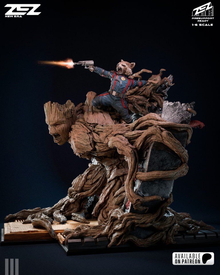 Groot and Rocket STL - Marvel