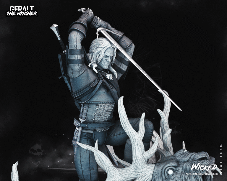Geralt of Rivia STL Diorama - The Witcher