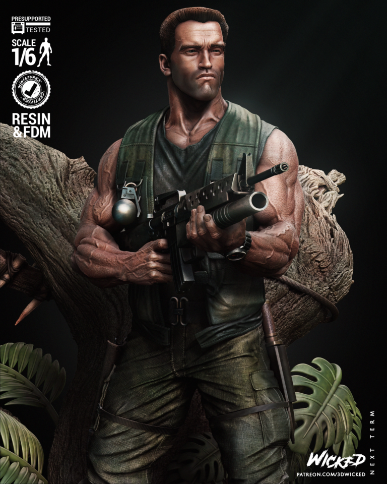 Predator & Dutch Diorama STL + Extras - Predator