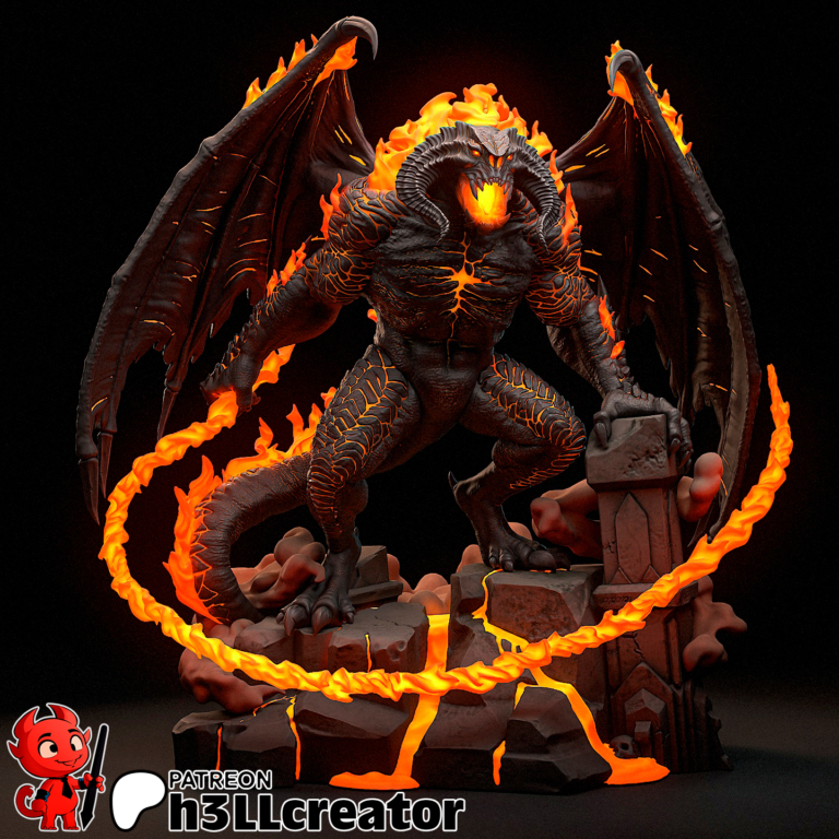 Balrog STL + Bust - The Lord of The Rings