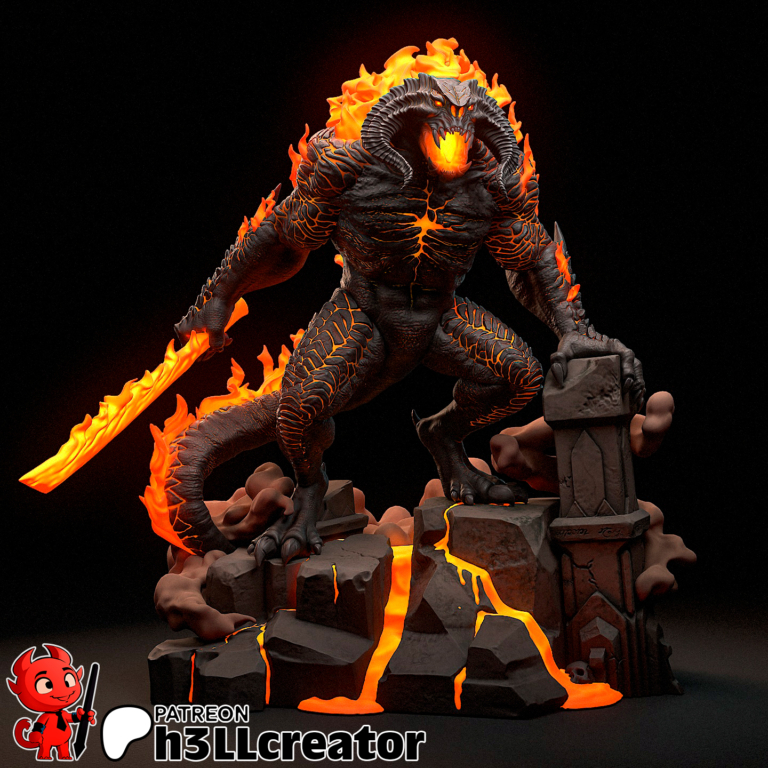 Balrog STL + Bust - The Lord of The Rings